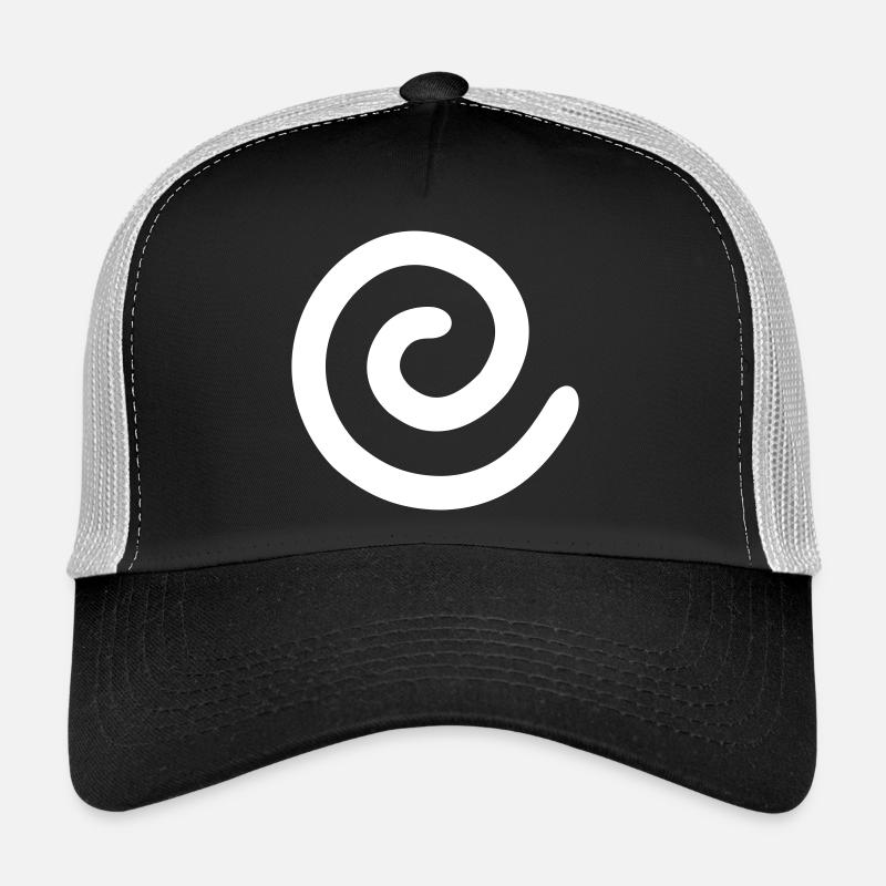 Monochrome spiral Trucker Cap