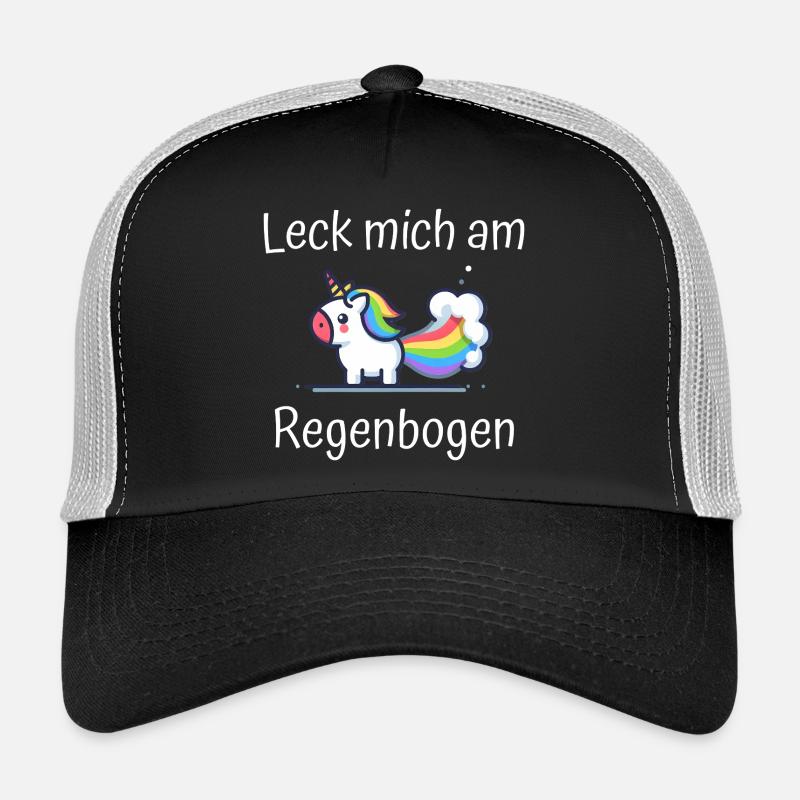 Leck mich am Regenbogen Einhorn Spruch Trucker Cap