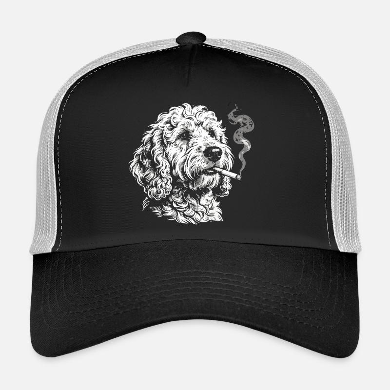 Rauchender Goldendoodle: Lustiges Hunde Meme Desig Trucker Cap