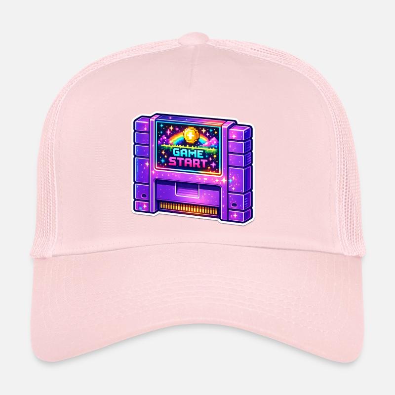 Néon Retro Arcade Start Casquette trucker 