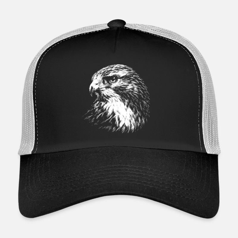 Falcon – graphics in white pencil - Trucker Cap - black/stone grey
