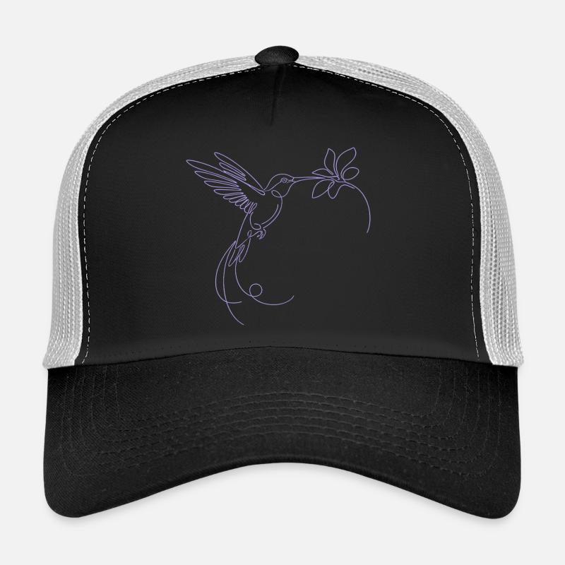 Minimalistisch Kolibri Silhouette Vogel Fliegen Trucker Cap