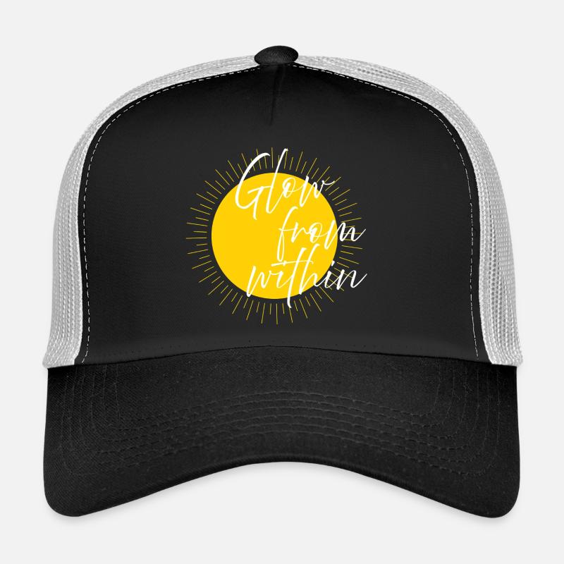 Glühen von Innen Sonnen Typoschrift - Trucker Cap - Schwarz/Steingrau