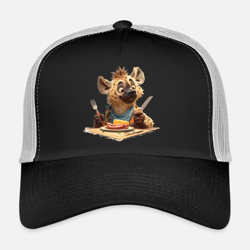 Hyène affamée à table Casquette trucker 