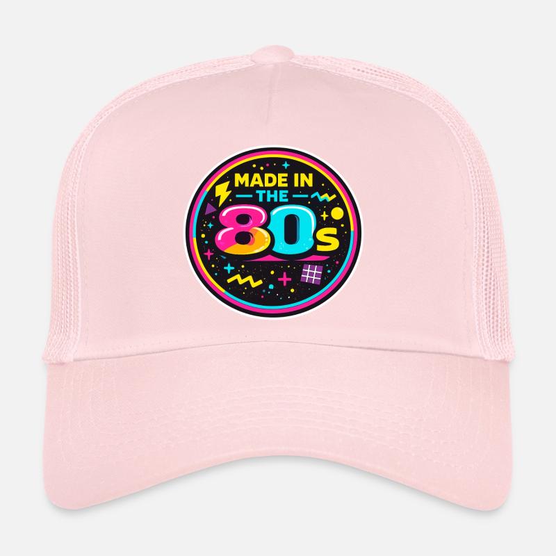 80er Neon Nostalgie Sticker Trucker Cap