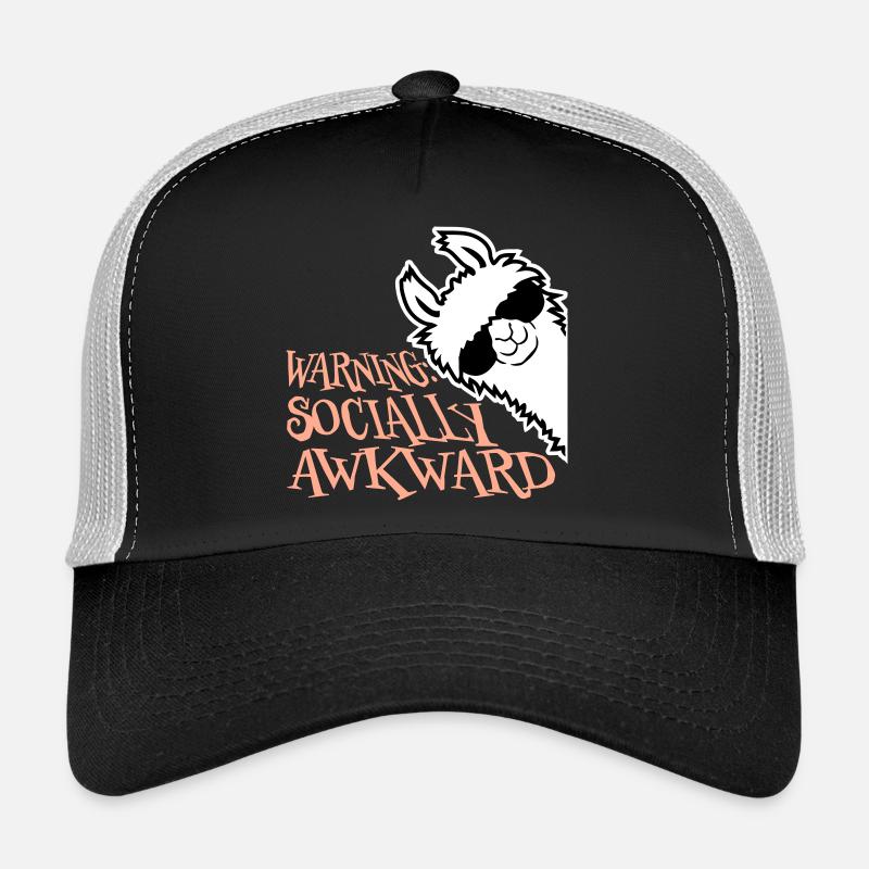 Lama Warning Socially Awkward Sunglasses Alpaca Trucker Cap