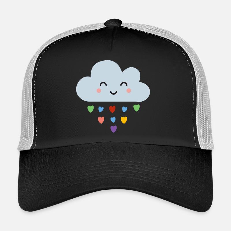 Cute Cloud Rainbow Hearts Kawaii Happy Mood Design Trucker Cap