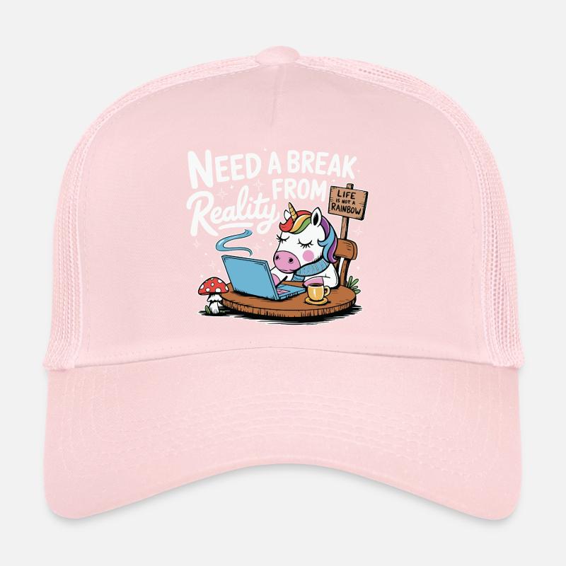 Ordinateur portable licorne pause au bureau Ordinateur drôle Casquette trucker 