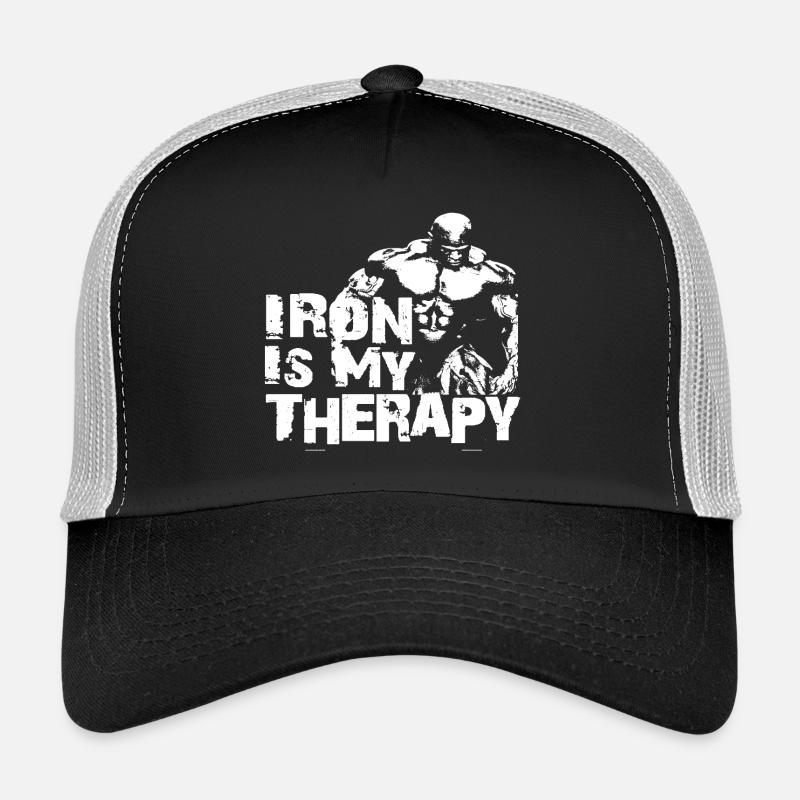 Iron is my therapy - Trucker Cap - Schwarz/Steingrau