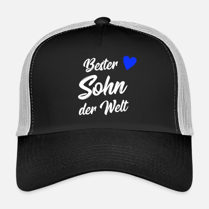 Sohn Geschenk | Bester Sohn der Welt - Trucker Cap - Schwarz/Steingrau