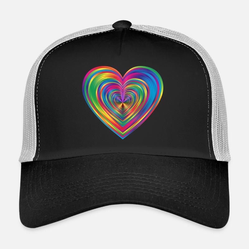 Rainbow Heart - Trucker Cap - black/stone grey