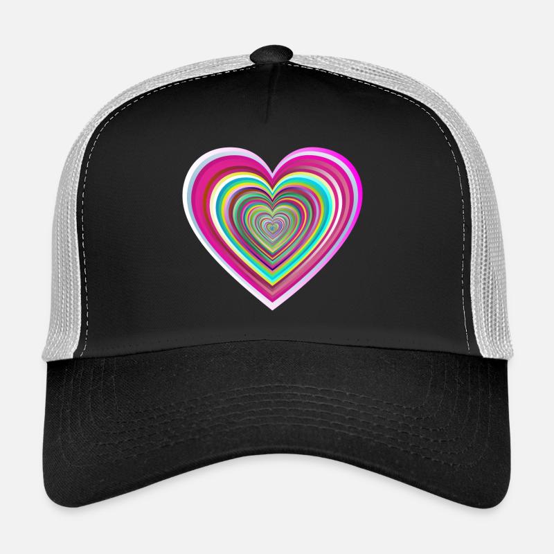 Coeur coloré avec effet 3D Casquette trucker 