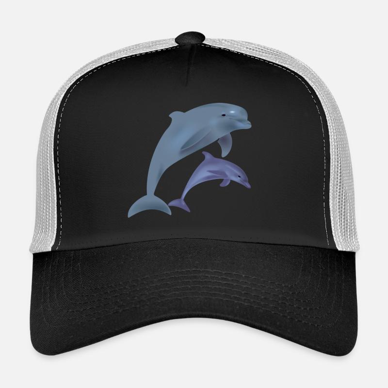 2 niedliche Delphine. Geschenkidee Trucker Cap