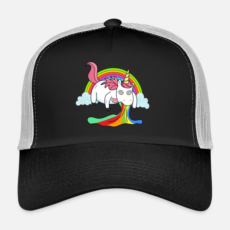 Kotzendes Einhorn Regenbogen Trucker Cap