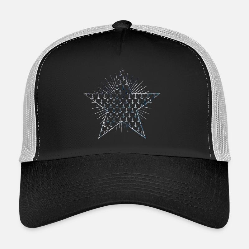 Étoile avec motif d'ancre et rayons de soleil Casquette trucker 