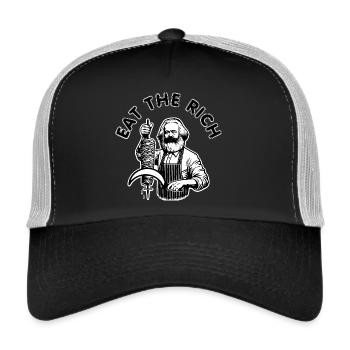 Eat the rich - Trucker Cap - Schwarz/Steingrau - Vorne