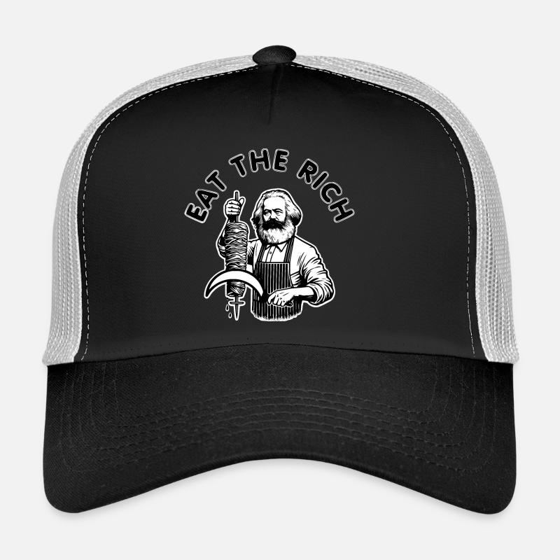 Eat the rich - Trucker Cap - Schwarz/Steingrau