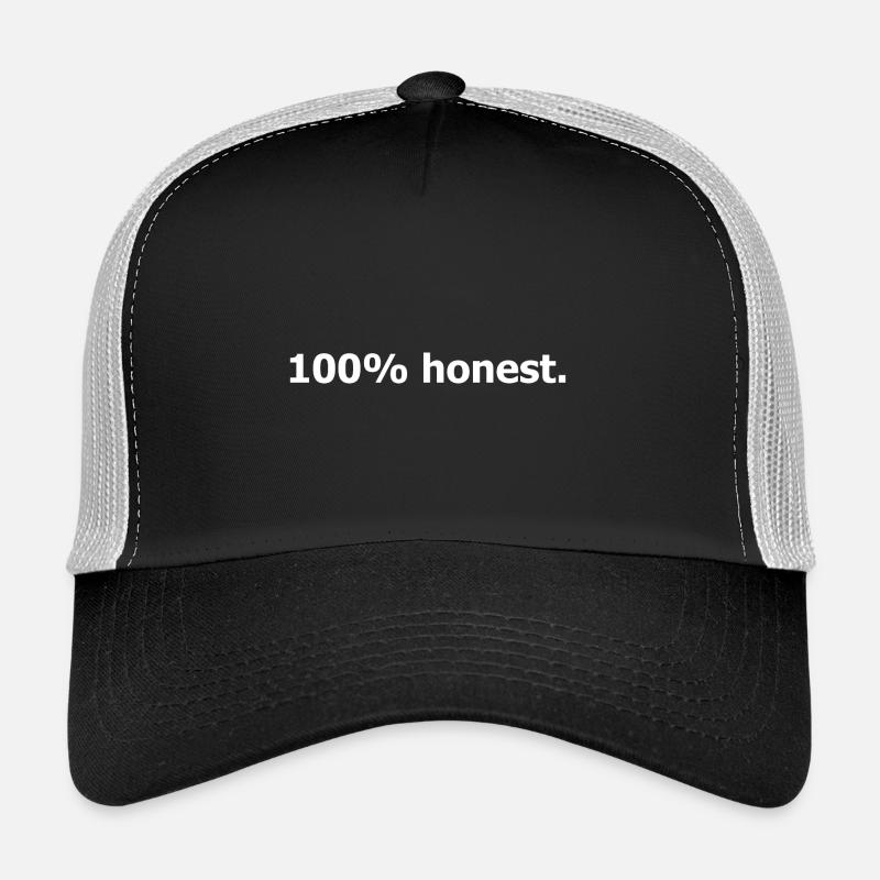 100% ehrlich. Zitat schwarzer Humor, Ehrlichkeit Trucker Cap