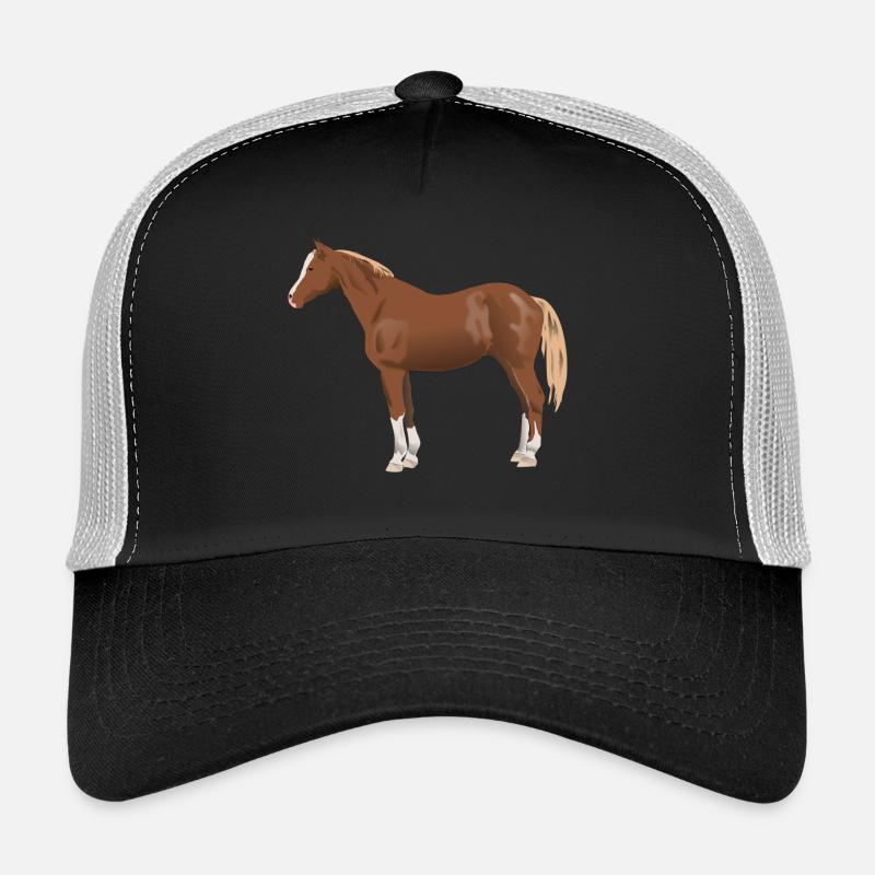 Pferd - Trucker Cap - Schwarz/Steingrau