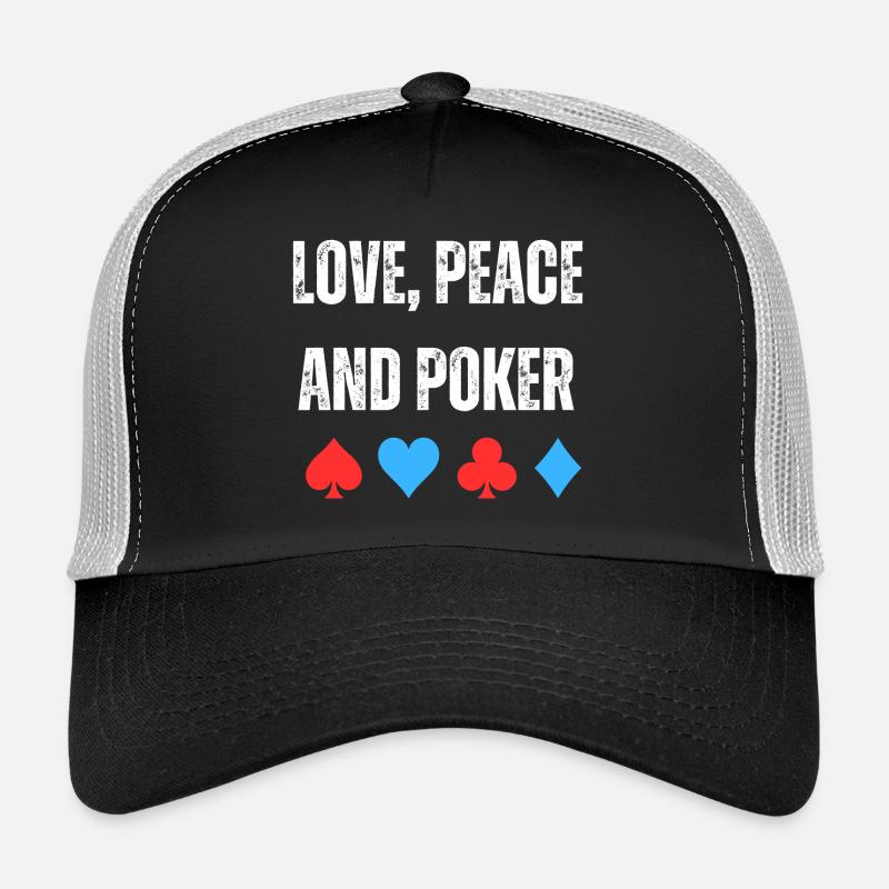Love, Peace and Poker Trucker Cap