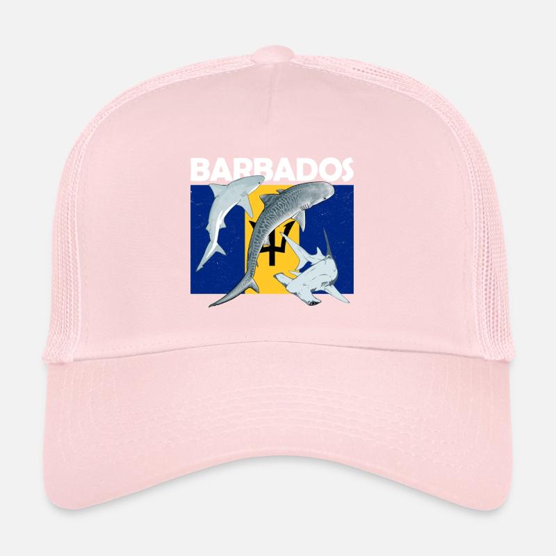 Drapeau de la Barbade Requin tigre Requin marteau Casquette trucker 