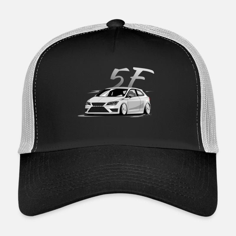 Leon 5f fr, Low, Deep, Stanced, Cupra - Trucker Cap - Schwarz/Steingrau