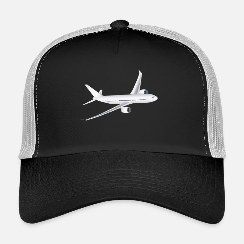 Flugzeug - Trucker Cap - Schwarz/Steingrau