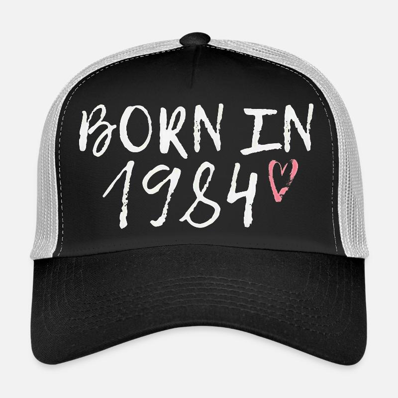 Born in 1984 writing heart - Trucker Cap - black/stone grey