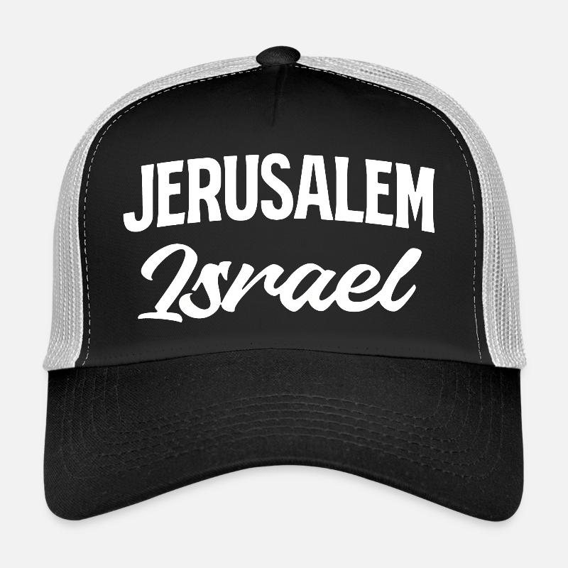 Jerusalem Israel Script Style Trucker Cap