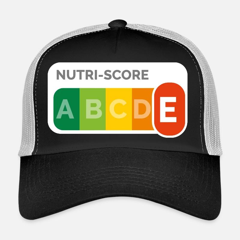 Nutri score E - Casquette trucker  - noir/gris pierre