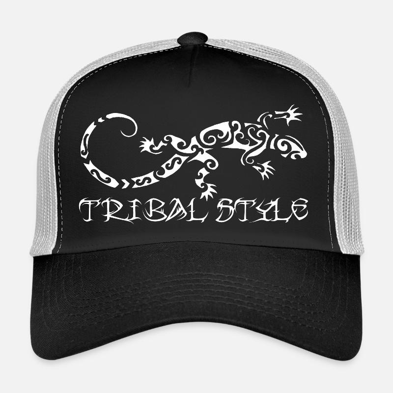 Polynesische weiße Eidechse - Trucker Cap - Schwarz/Steingrau