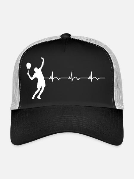 Joueur de tennis ECG Battement de cœur - Casquette trucker  - noir/gris pierre - Devant
