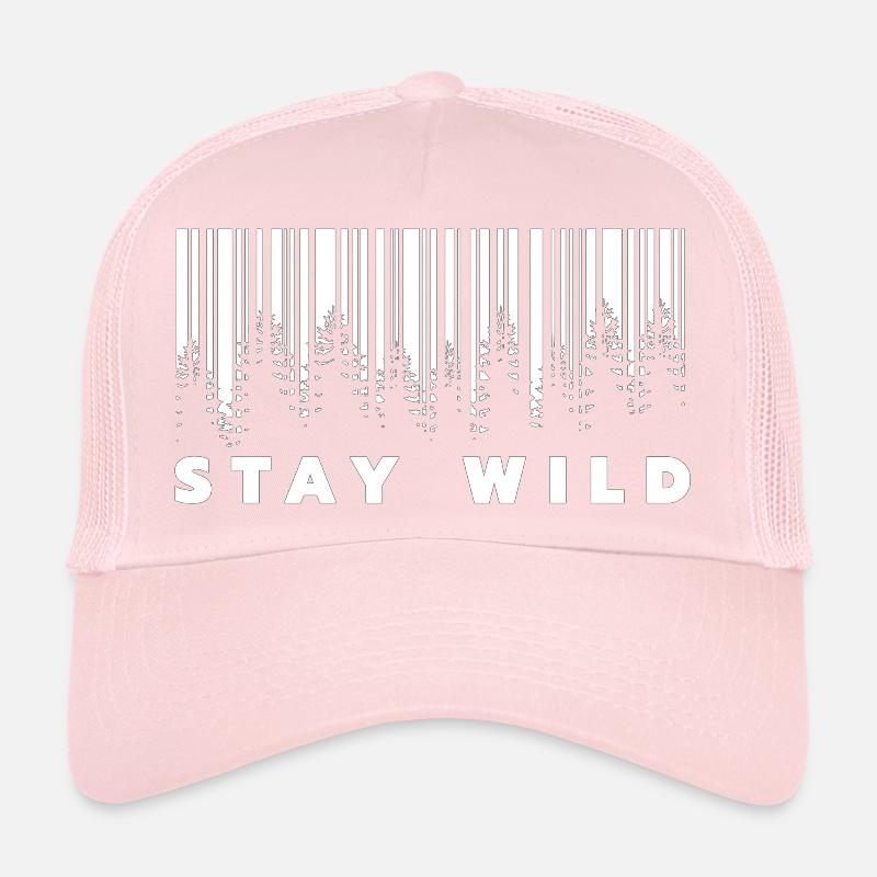 Stay Wild Forest Barcode Trucker Cap