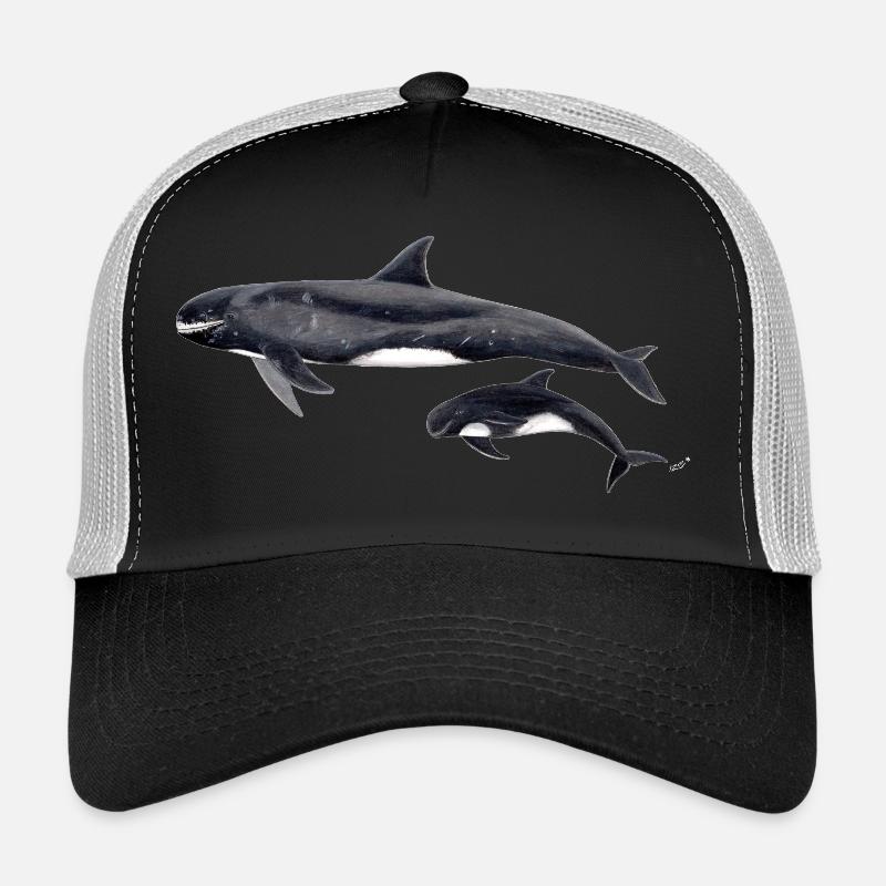 Pygmée épaulard - orque pygmée - Orque pygmée - Casquette trucker  - noir/gris pierre