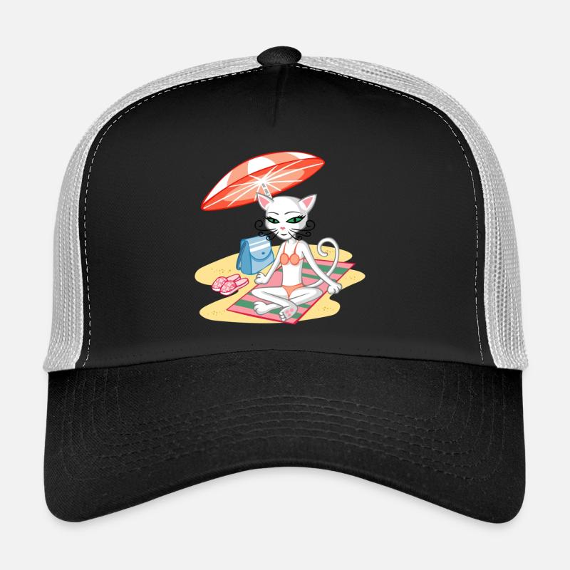 Cat on the beach Trucker Cap