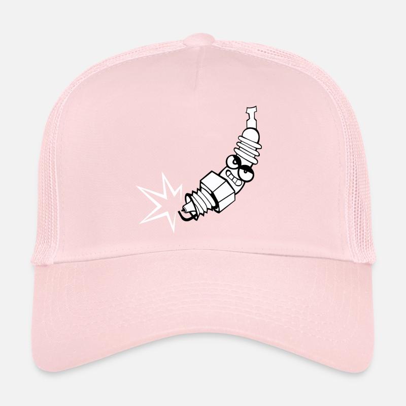 Spark plug comic with face Trucker Cap