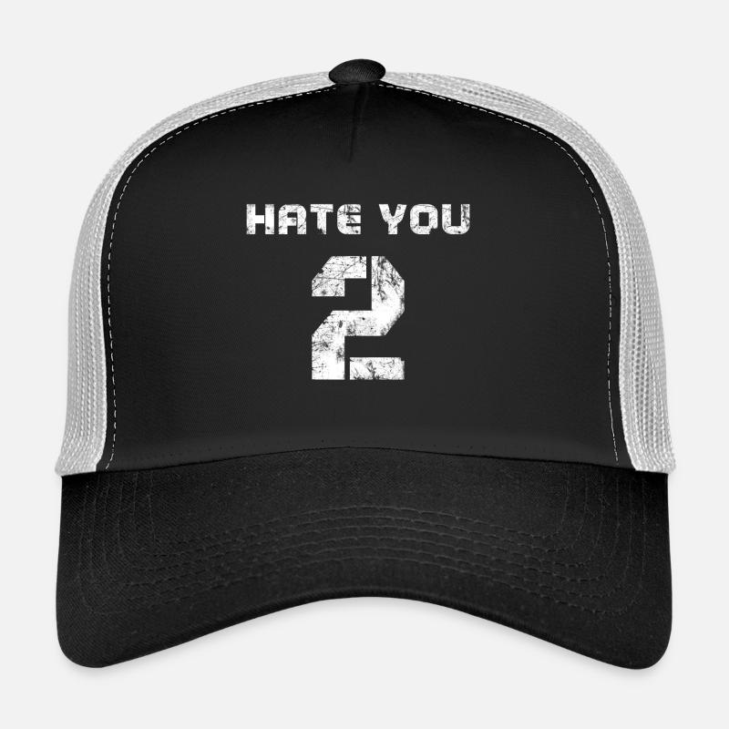 Hate You 2 Bold Typography Graphic Trucker Cap