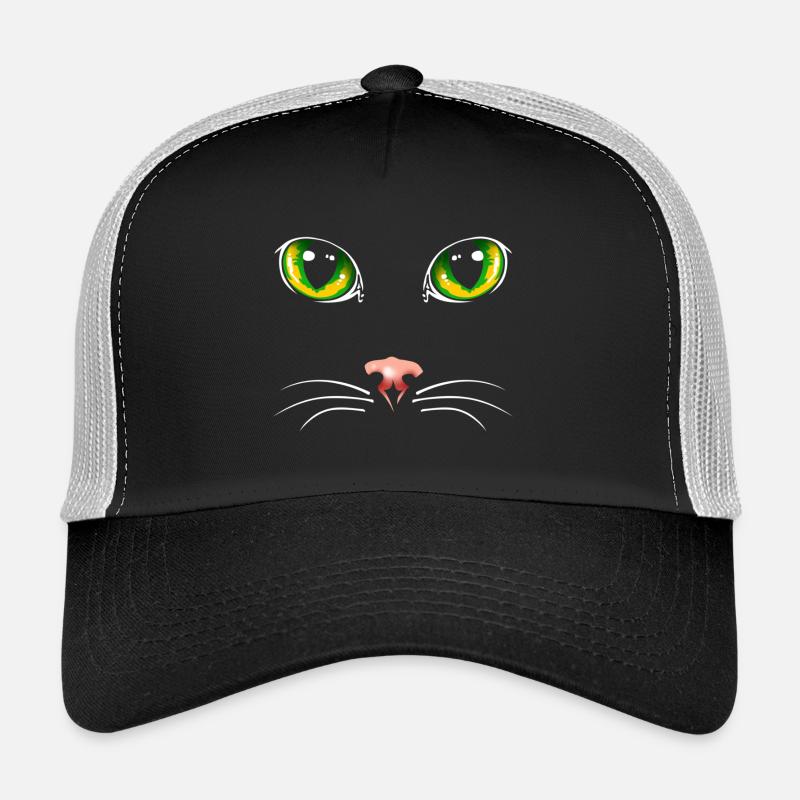 Black cat eyes - Trucker Cap - black/stone grey