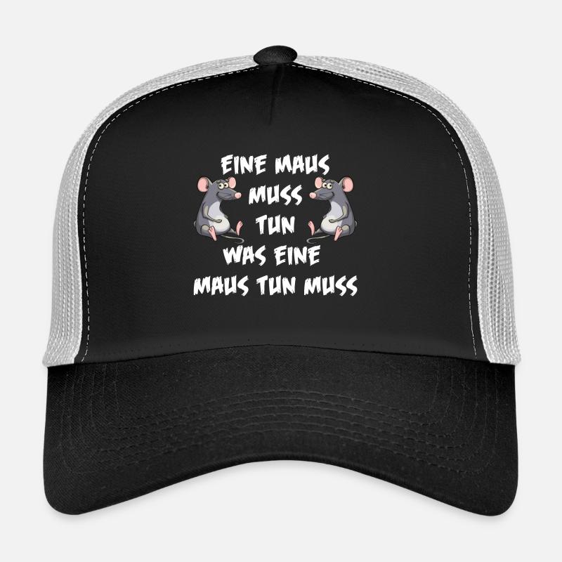 Maus tun muss - Trucker Cap - Schwarz/Steingrau