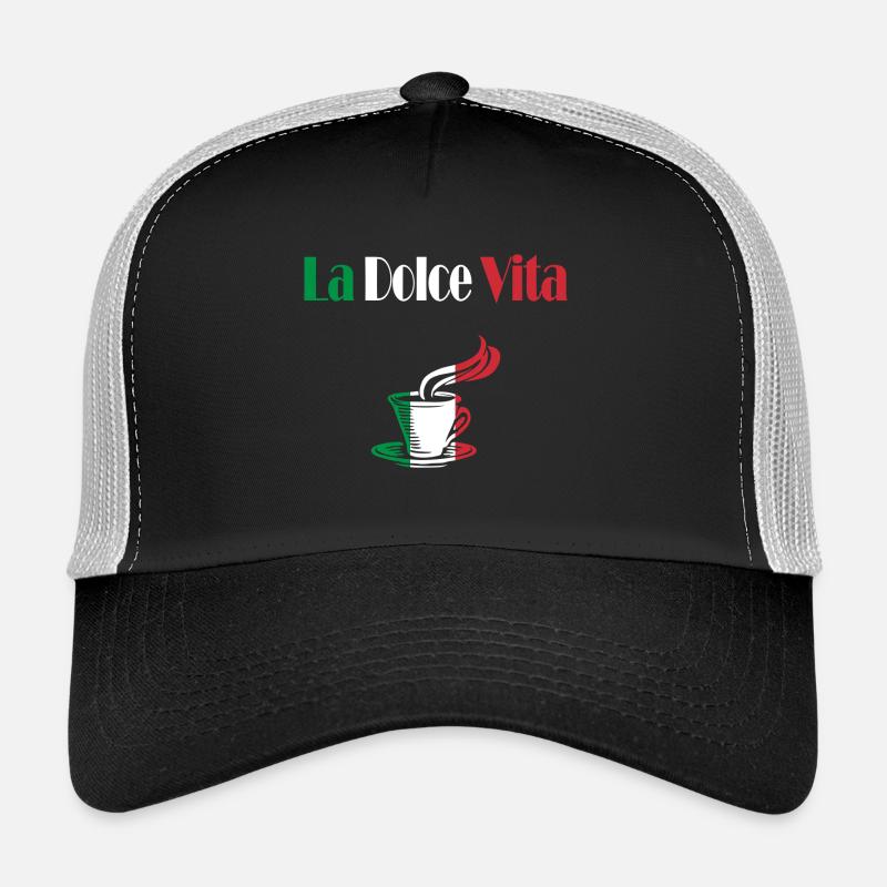 La Dolce Vita kaffee - Trucker Cap - Schwarz/Steingrau