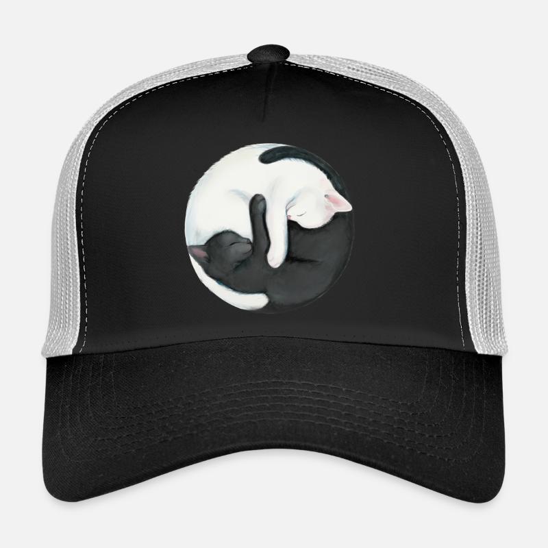 Yin Yang Balancing Cats - Trucker Cap - black/stone grey