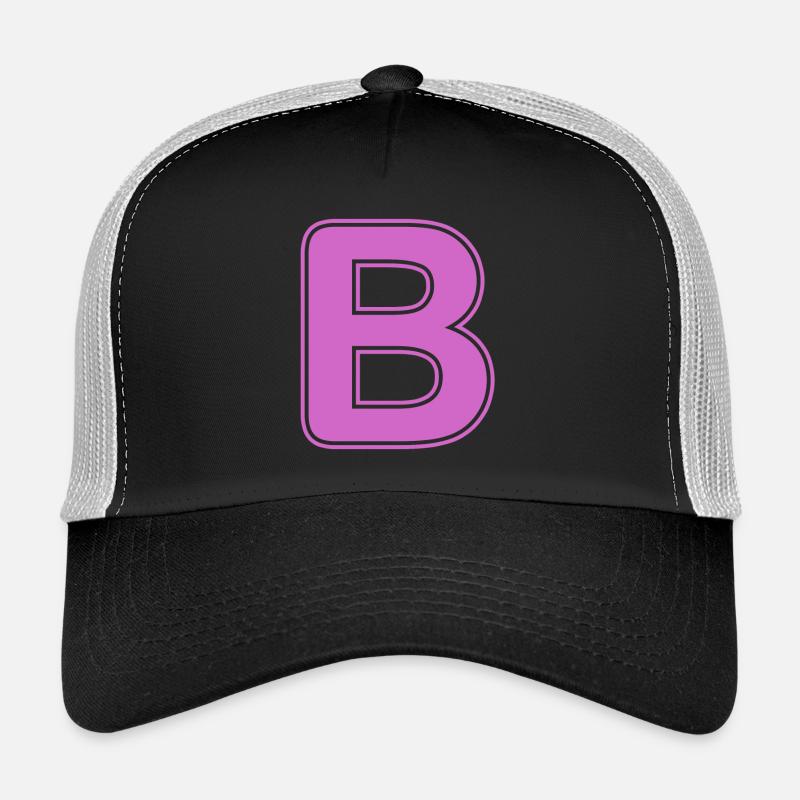 B Lettre Alphabet Nom Épeller Cadeau - Casquette trucker  - noir/gris pierre