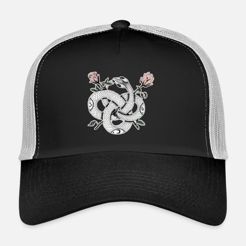 Design de serpents avec des roses Casquette trucker 