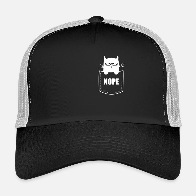 Pocket Cat Grumpy Non - Design de chat drôle Casquette trucker 