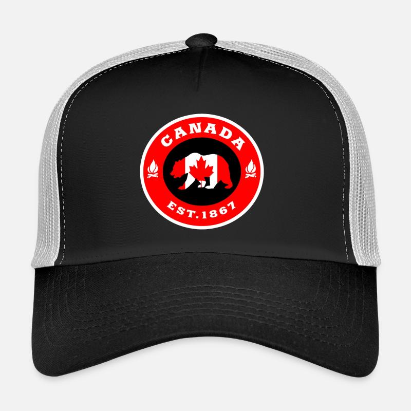 Canada Bear Flag North America Gift Trucker Cap