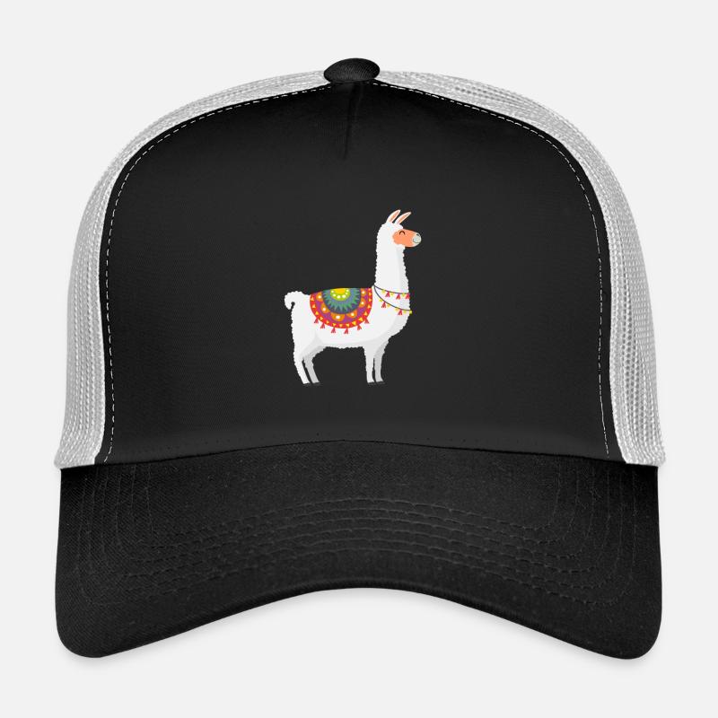 Süßes Alpaka im bunten Poncho Trucker Cap