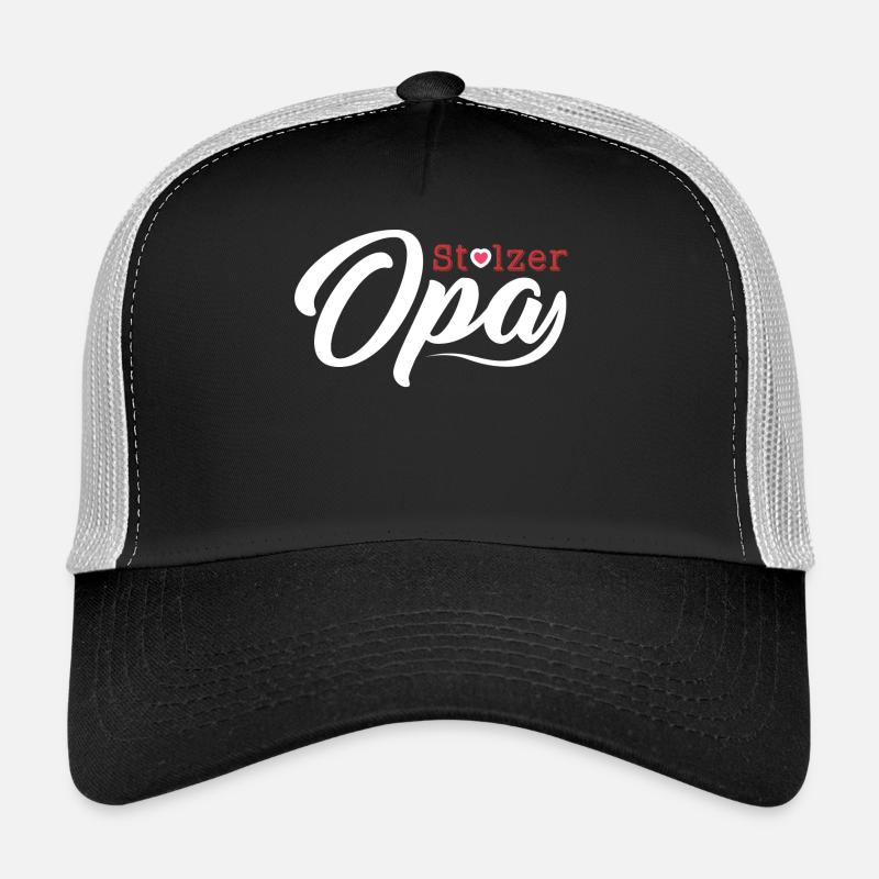 Oma Opa Großeltern Großvater Großmutter Enkel Idee - Trucker Cap - Schwarz/Steingrau