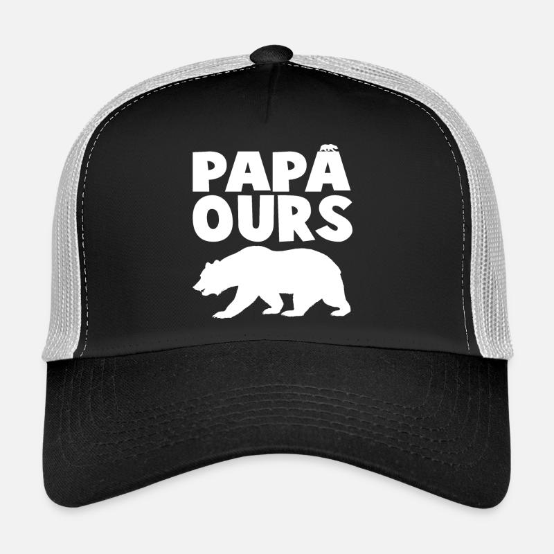 Wild papabear head in silhouette - Trucker Cap - black/stone grey