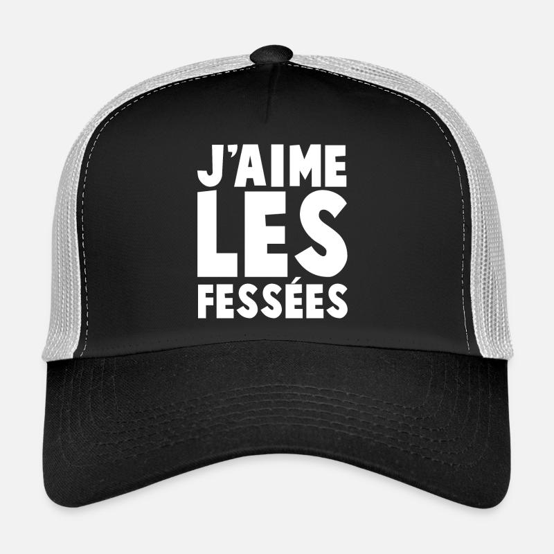 Design Typographique J'aime Les Fessées Casquette trucker 