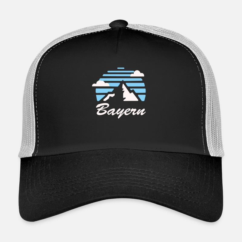 Bayern, Berge, , Geschenk - Trucker Cap - Schwarz/Steingrau